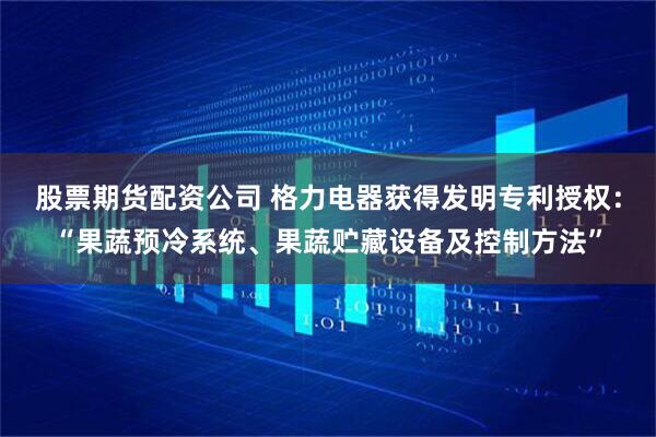 股票期货配资公司 格力电器获得发明专利授权：“果蔬预冷系统、果蔬贮藏设备及控制方法”